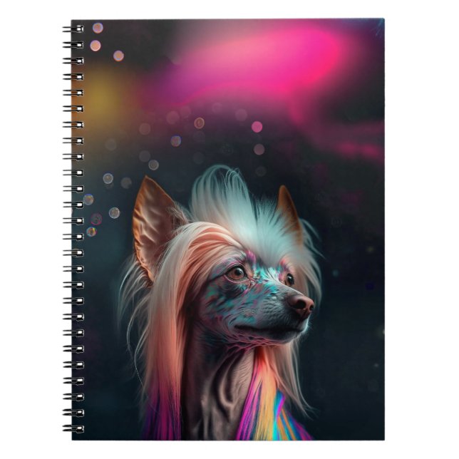 Rainbow Chinese Crested Dog Carnet (Devant)