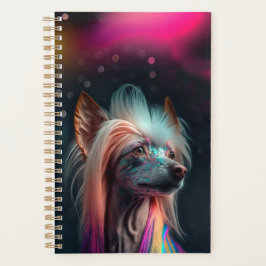 Rainbow Chinese Crested Dog Planner Planer