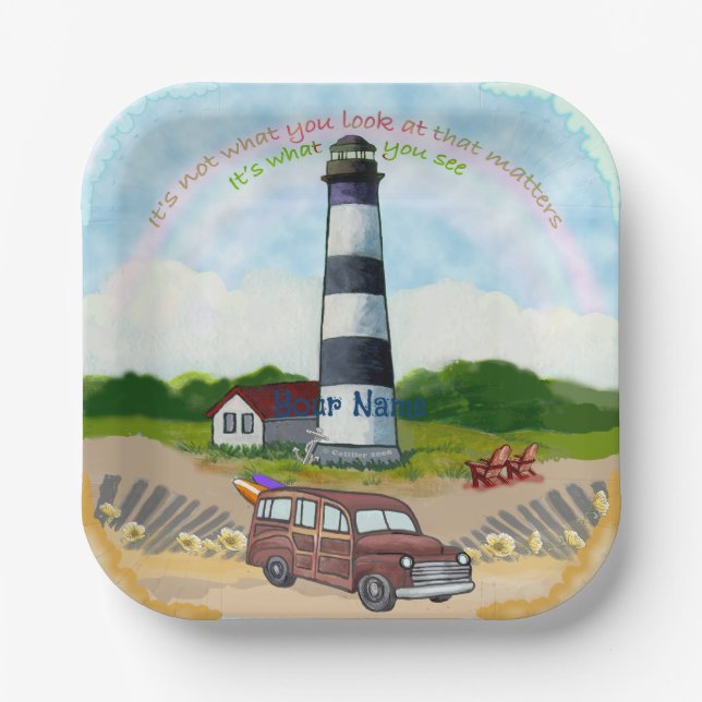 Rainbow Choice Lighthouse Pappteller (Vorderseite)