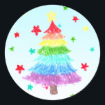 Rainbow Christmas Tree LGBT Pride Stickers<br><div class="desc">Rainbow Christmas Tree LGBT Pride Stickers</div>