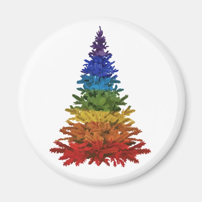 Rainbow Christmas Tree Magnet (Vorne)