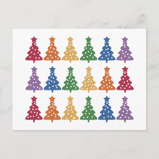 Rainbow Christmas Tree Postkarte (Vorderseite)