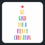 Rainbow Christmas Tree Quadratischer Aufkleber<br><div class="desc">Weihnachtsbaum,  LGBT Weihnachtskarte,  Aufkleber,  Feiertagsgrüße,  T - Shirt,  Shirts,  Tasse,  Taschen,  Geschenk für sie,  Geschenk für ihn,  frohe Weihnachten für alle</div>