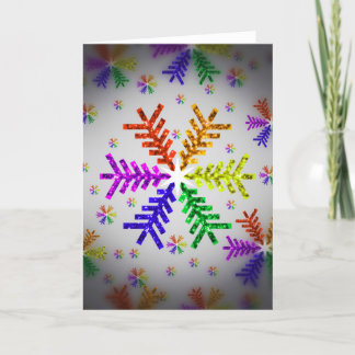 Rainbow Christmas Tree Snowflacon Carte de vacance