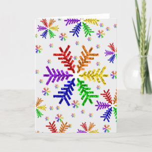 Rainbow Christmas Tree Snowflacon Carte de vacance