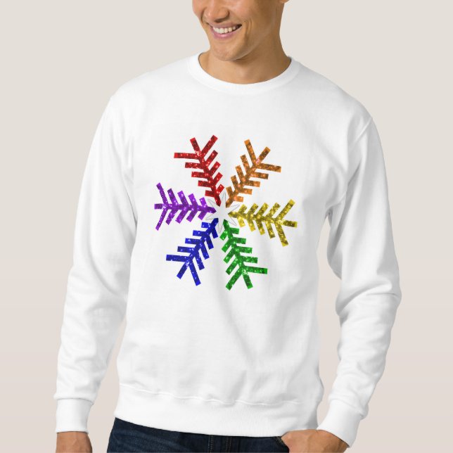 Rainbow Christmas Tree Snowflake Sweatshirt (Vorderseite)