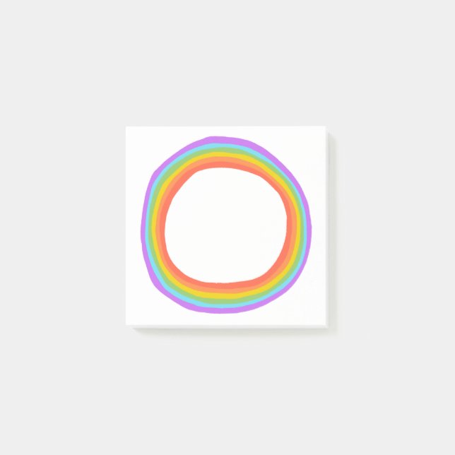 Rainbow Circle Chic Bunter Spaß Moderner Ring Post-it Klebezettel (Vorderseite)