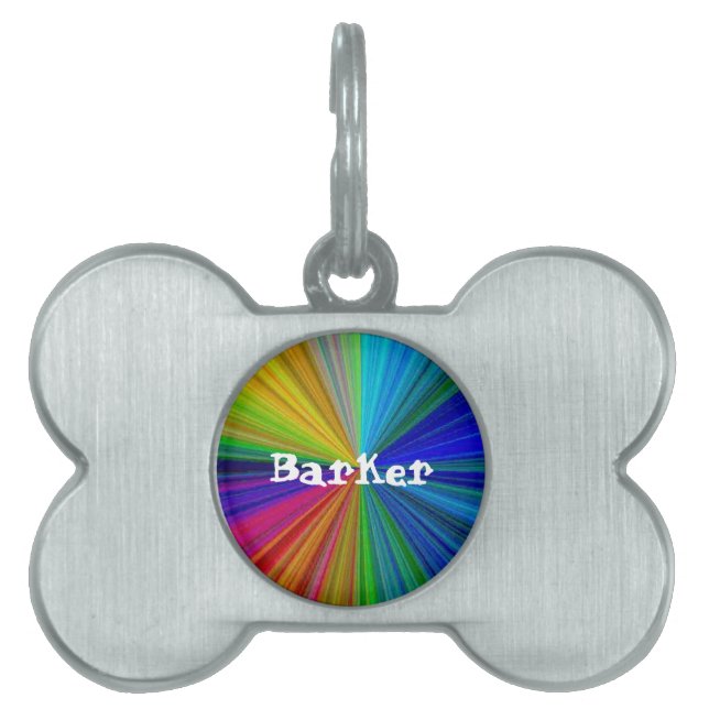Rainbow Circle Gradient Pet Name Tiermarke (Vorderseite)