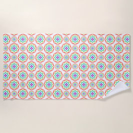 Rainbow Circle Pattern Boho Strandtuch