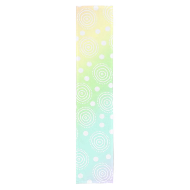 Rainbow Circles in Circles Table Runner Kurzer Tischläufer (Vorderseite)