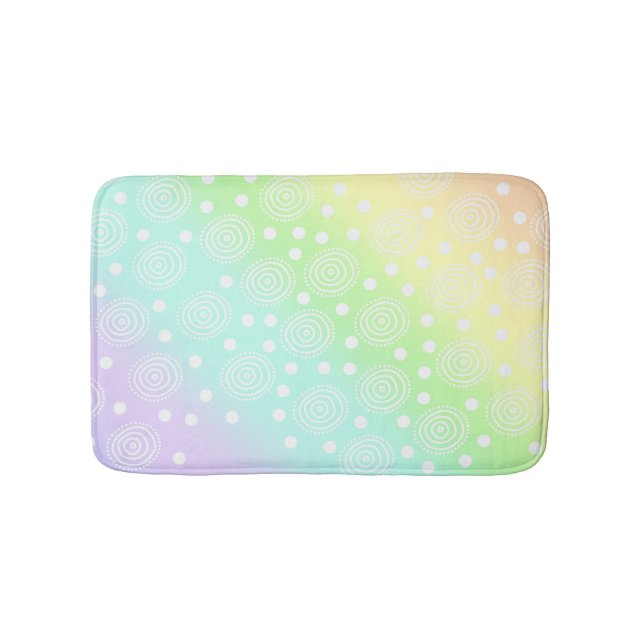 Rainbow Circles Pastell Bath Mat Badematte (Vorderseite)