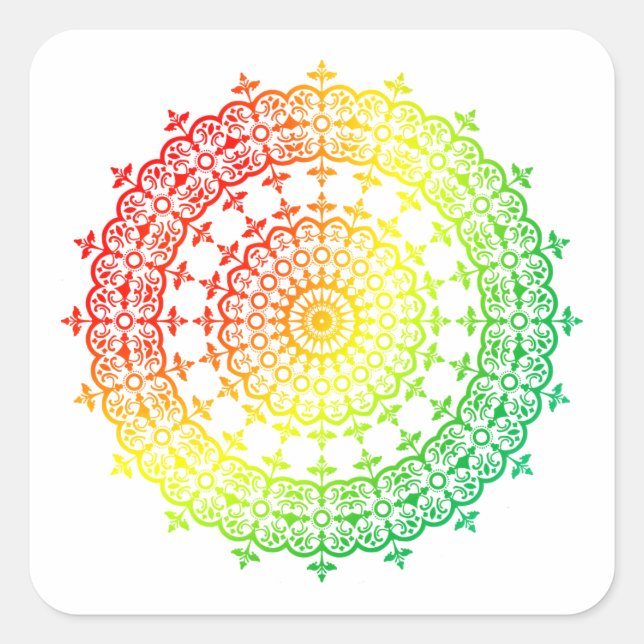 Rainbow Circles Quadratischer Aufkleber (Vorderseite)