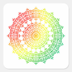 Rainbow Circles Quadratischer Aufkleber