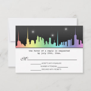 Rainbow City Skyline Empfang UAWG Reply Cards RSVP Karte
