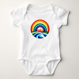Rainbow City Skyline Urban Diversity & Hope Design Baby Strampler