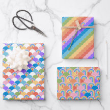 Rainbow Clamshells Wrapping Paper