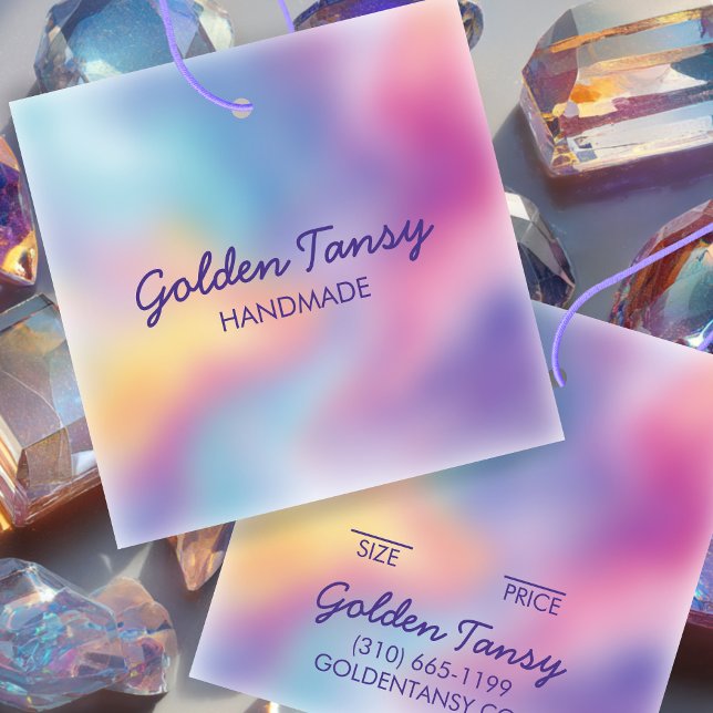 Rainbow Closing Juwelry Price Size Hang Tag (Rainbow Blue CUSTOM Clothing Jewelry Price Size Hang Tag
)