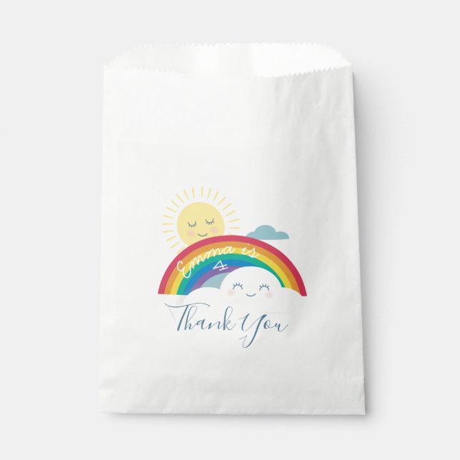 Rainbow Cloud and Sun Birthday Fevor Bag Geschenktütchen (Vorderseite)