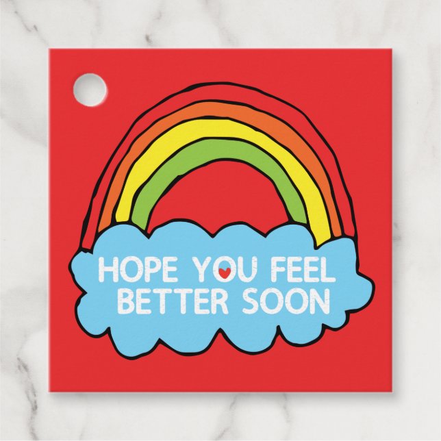 Rainbow Cloud Clip Art Senden Sie gut Wünsche Geschenkanhänger (Vorderseite)