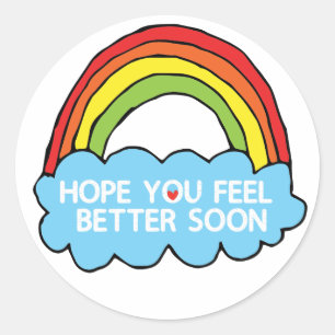 Rainbow Cloud Clip Art Senden Sie gut Wünsche Runder Aufkleber