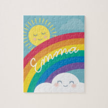 Rainbow Cloud et Sun Personnalisé Puzzle