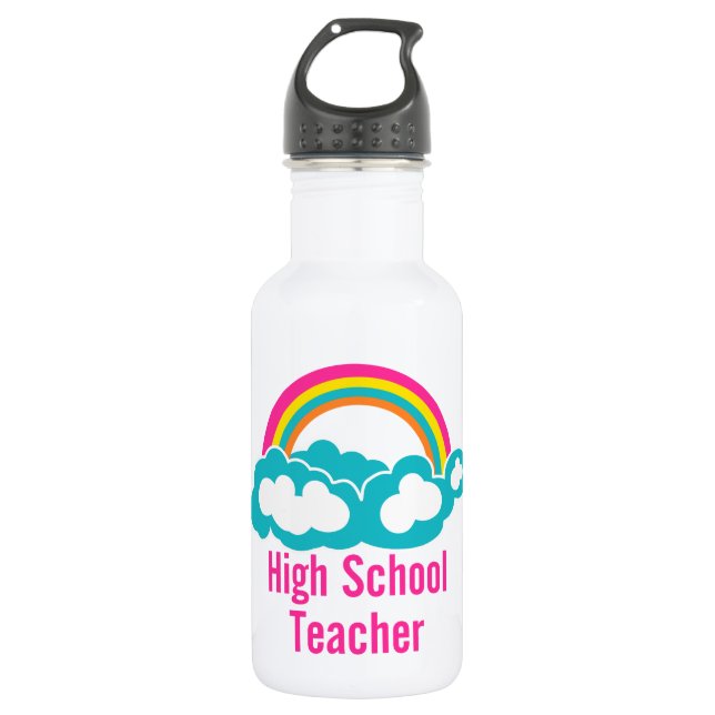 Rainbow Cloud High School Lehrer Trinkflasche (Vorderseite)