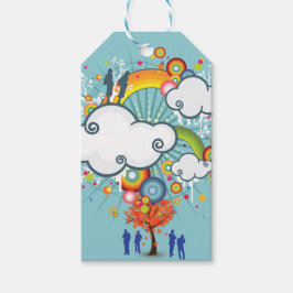 Rainbow Cloud People geben Tag Geschenkanhänger
