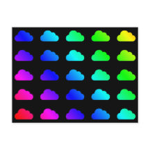 Rainbow Clouds Colorful Multicolor Kawaii Clipart