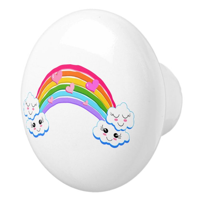 Rainbow Clouds Knob Keramikknauf (Rechts)
