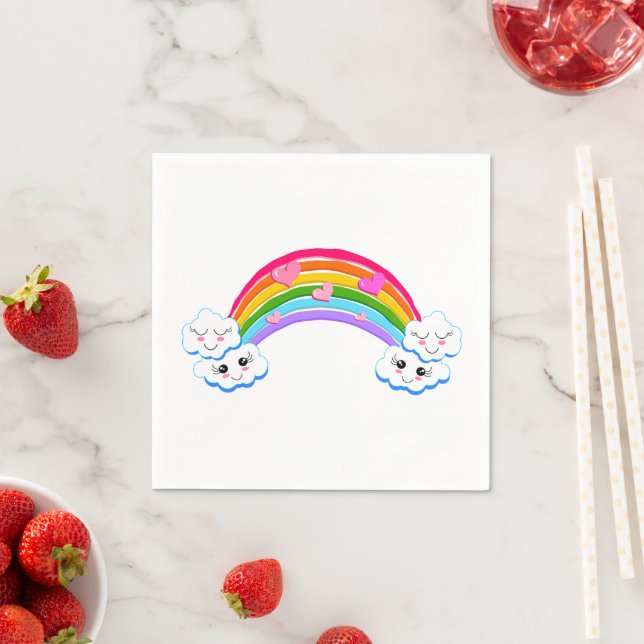 Rainbow Clouds Paper Napkins Serviette (Beispiel)