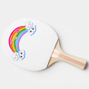 Rainbow Clouds Ping Pong Paddles Tischtennis Schläger