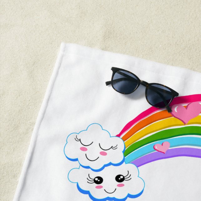 Rainbow Clouds Strandtuch (Beispiel)