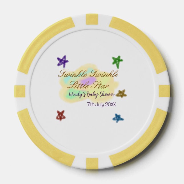 Rainbow clouds twinkle Twinkle Little Star baby Pokerchips (Vorderseite)