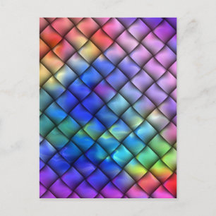 Rainbow Color Basket Weave Postkarte