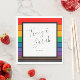 Rainbow Color Block Streifen Serviette