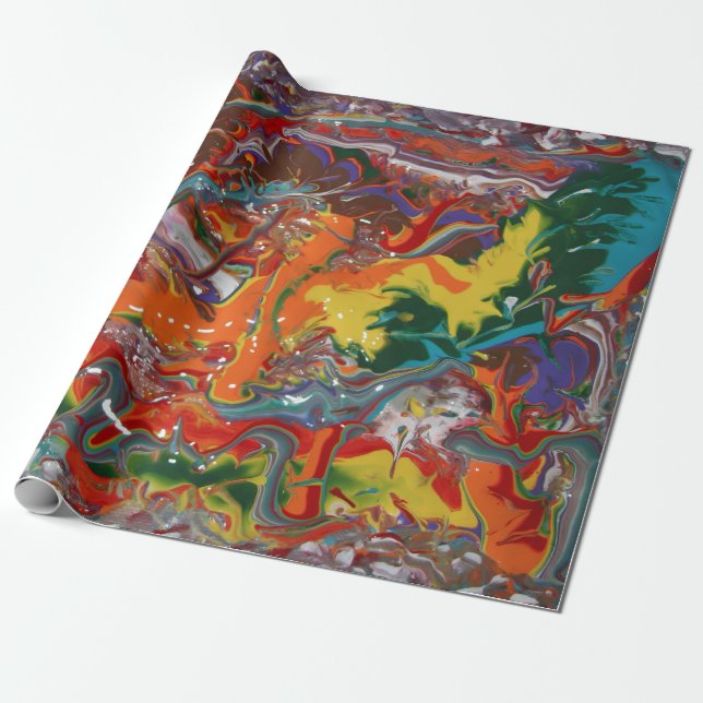 Rainbow Color Flow Art Geschenkpapier (Ungerollt)