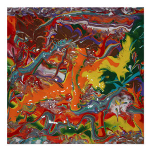 Rainbow Color Flow Art Poster