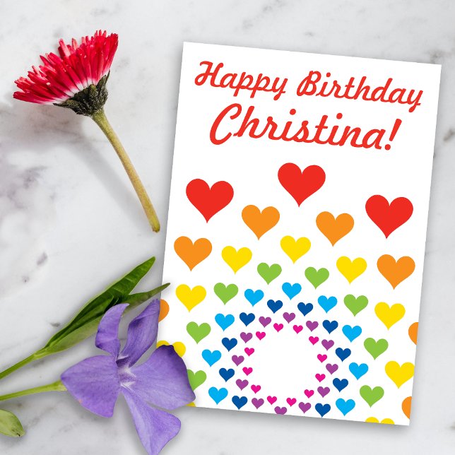 Rainbow color heart - Happy Birthday Individuelle  Karte (Von Creator hochgeladen)