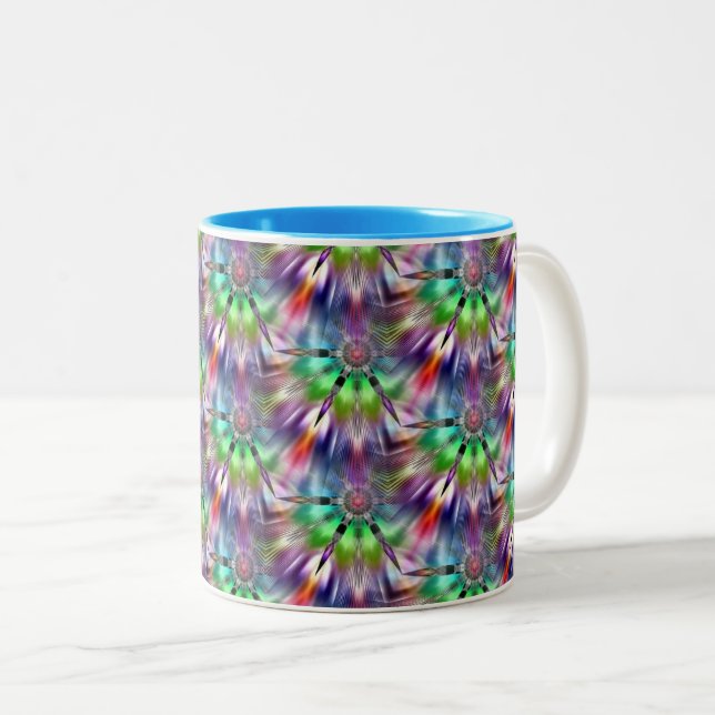 Rainbow Color Kaleidoscope Fan Mug (Devant droit)