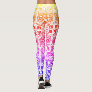 "Rainbow Color Magical Oriental Rug Pattern" Leggings