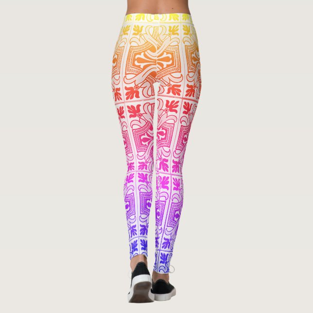 "Rainbow Color Magical Oriental Rug Pattern" Leggings (Rückseite)