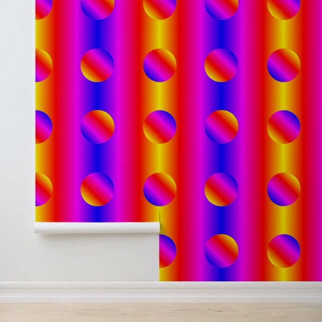 Rainbow Color Neon Strip und Circle Pattern Art Tapete (Anwendung)