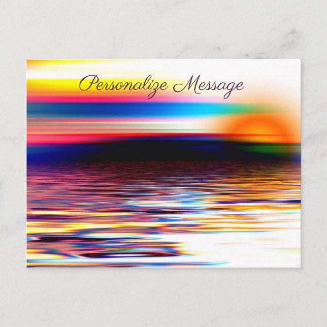 Rainbow Color Ocean Sunrise Personalize Picture Postkarte (Vorderseite)