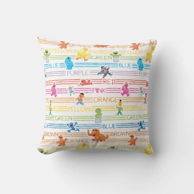 Rainbow Color Sesame Pals Muster Kissen (Vorderseite)