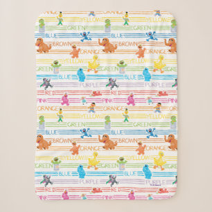 Rainbow Color Sesame Pals Muster Sherpadecke