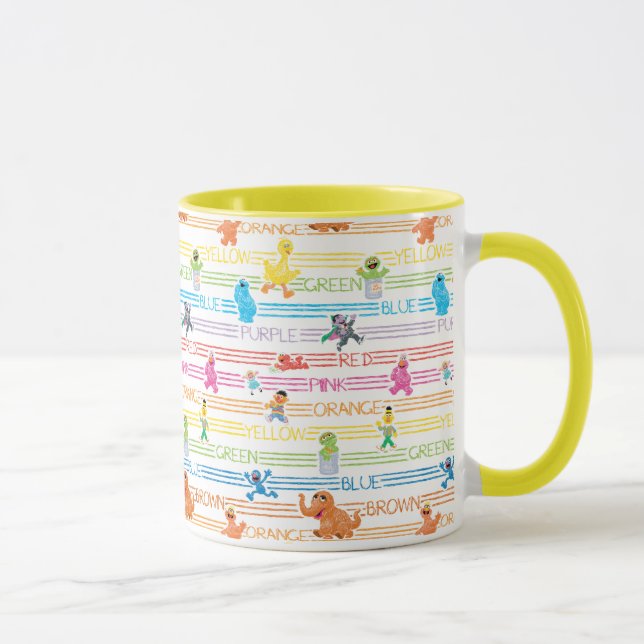 Rainbow Color Sesame Pals Muster Tasse (Rechts)