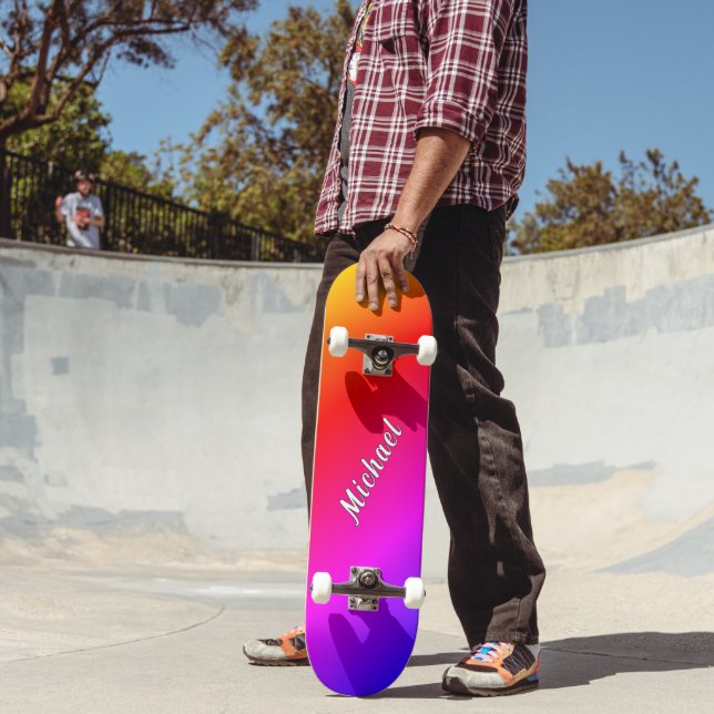 Rainbow Color Skateboard mit Individuelle Name (Außenbereich 2)