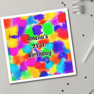Rainbow Color Splash Personalisiert Serviette