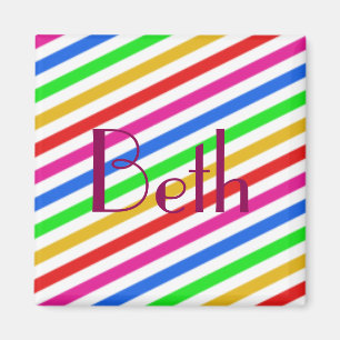 Rainbow Color Streifen Personalisiertes Magnet