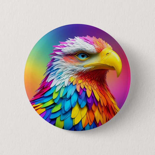 Rainbow Colored Bald Eagle-65456 Button (Vorderseite)